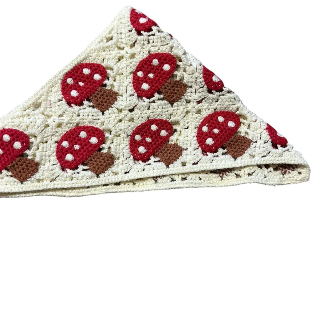 Sunday State Crochet Bandana with Mushroom Design